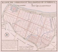 Kaart van Polder de Ruigenhil getiteld “Kaarte der Heerlykheit Willemstad en Ruygenhil”, 1745. Collectie BHIC, toeg.nr. 343, inv.nr. 632.