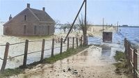 Afb. 8b. Polder de Oude Heijningen onder Fijnaart met de Oude Heijningseweg, gezien vanaf de Stadsedijk